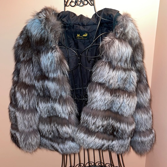 custom made Jackets & Blazers - Silver fox fur jacket (natural fur coat )